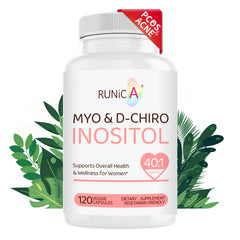 Myo-Inositol & D-Chiro Inositol (40:1 Ratio) - Support Hormone Balance, Fertility & Ovarian Health - 120 Vegan Capsules, 30-Day Starter Pack