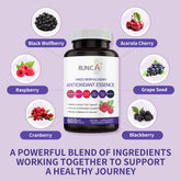 6X 6-in-1 Mixed Berry & Cherry Antioxidant Supplement - 6-Berry Extract for Even Skin Tone & Urinary Tract Health - 120 Vegan Capsules, 60-Day Routine Bundle