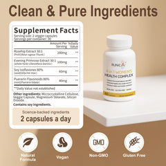 4-in-1 Women’s Hormonal Balance Complex Supplement | Rosehip, Pueraria & Evening Primrose with Soy Isoflavones | Menstrual Cycle, Menopause, Energy Level & Healthy Skin Support