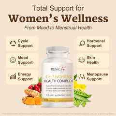 4-in-1 Women’s Hormonal Balance Complex Supplement | Rosehip, Pueraria & Evening Primrose with Soy Isoflavones | Menstrual Cycle, Menopause, Energy Level & Healthy Skin Support