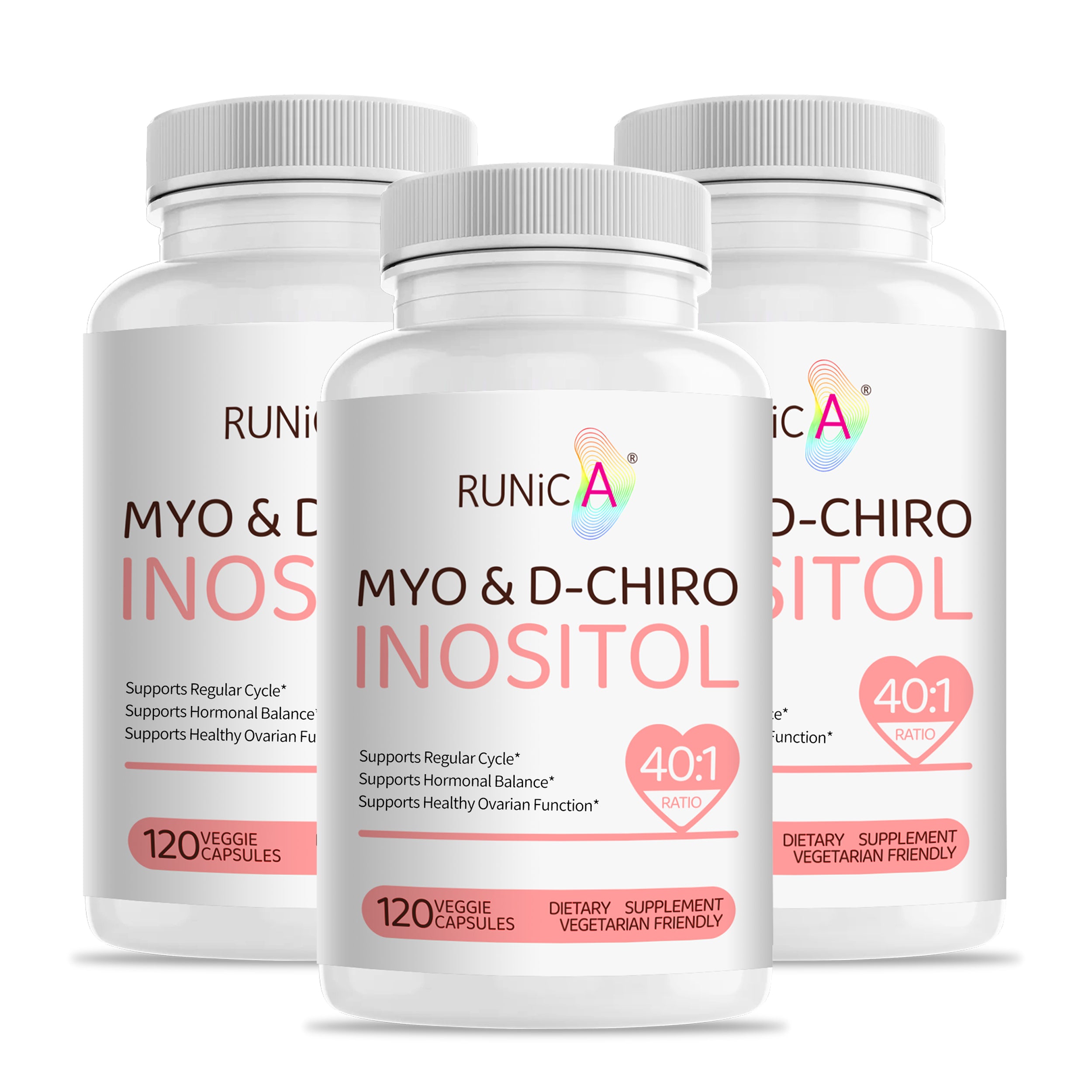 Myo-Inositol & D-Chiro Inositol (40:1 Ratio) - Support Hormone Balance, Fertility & Ovarian Health - 120 Vegan Capsules, 30-Day Starter Pack